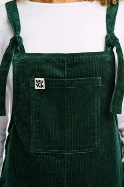 Lucy & Yak Original - Corduroy Dungarees in Posy Green Clearance