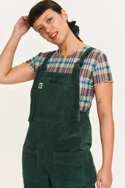 Lucy & Yak Original - Corduroy Dungarees in Posy Green Clearance