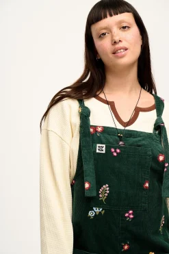 Lucy & Yak Original - Corduroy Dungarees with Bella Embroidery Clearance