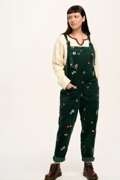Lucy & Yak Original - Corduroy Dungarees with Bella Embroidery Clearance