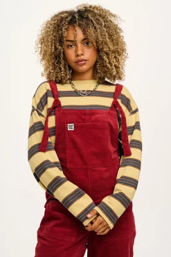 Lucy & Yak Original - Corduroy Dungarees in Maroon Fashion