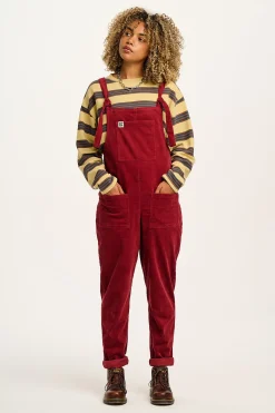 Lucy & Yak Original - Corduroy Dungarees in Maroon Fashion