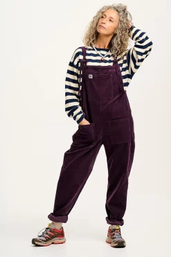 Lucy & Yak Original - Corduroy Dungarees in Plum Perfect Online