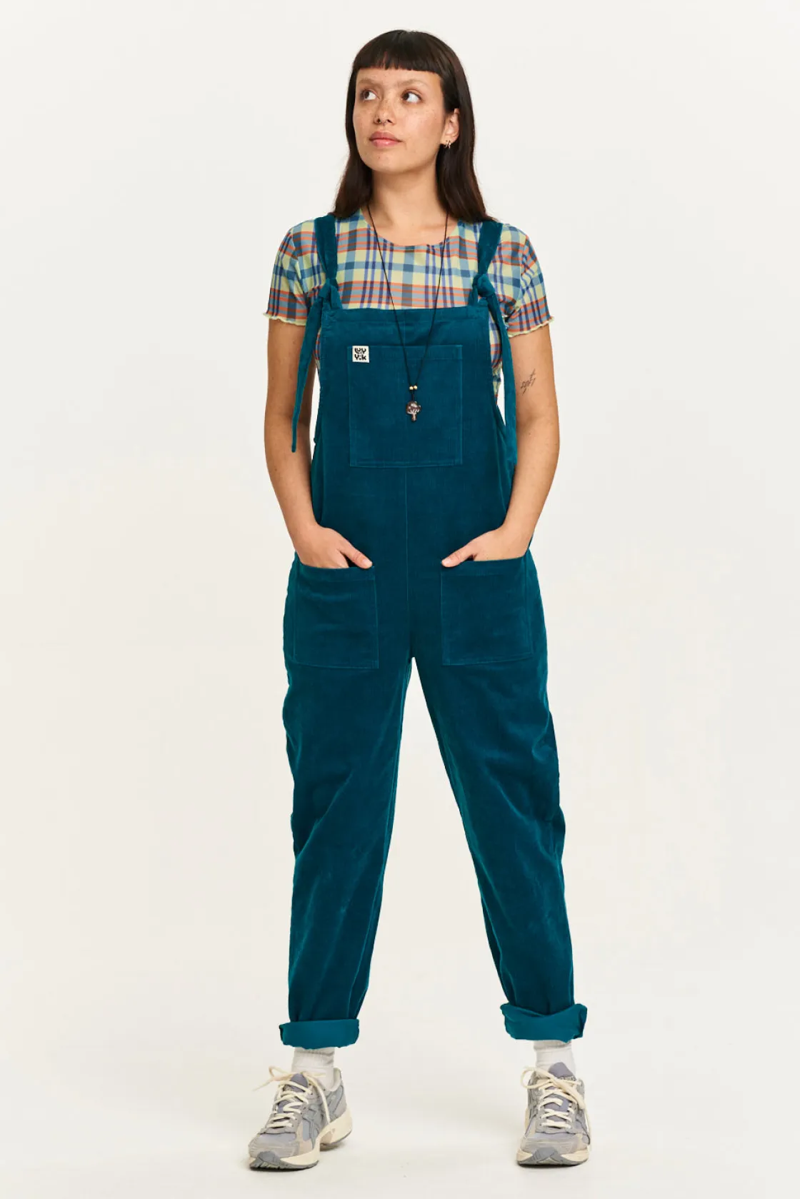 Lucy & Yak Original - Corduroy Dungarees in Teal Sale