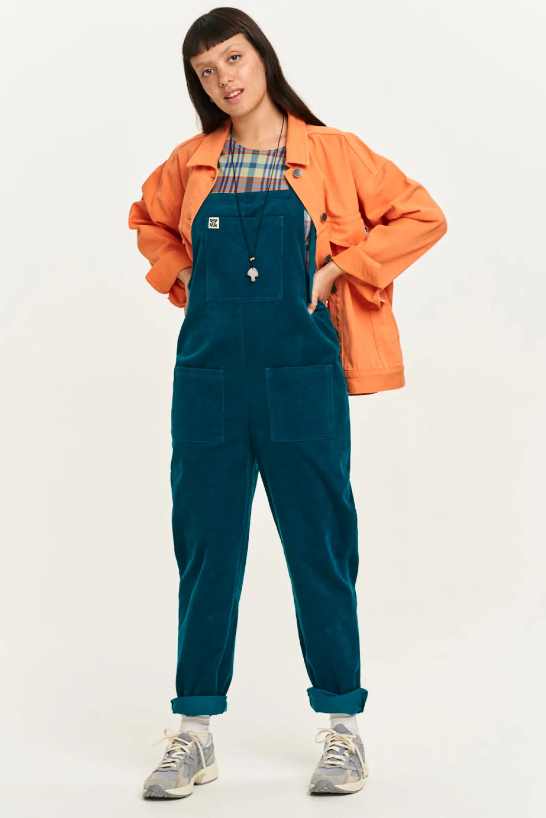 Lucy & Yak Original - Corduroy Dungarees in Teal Sale