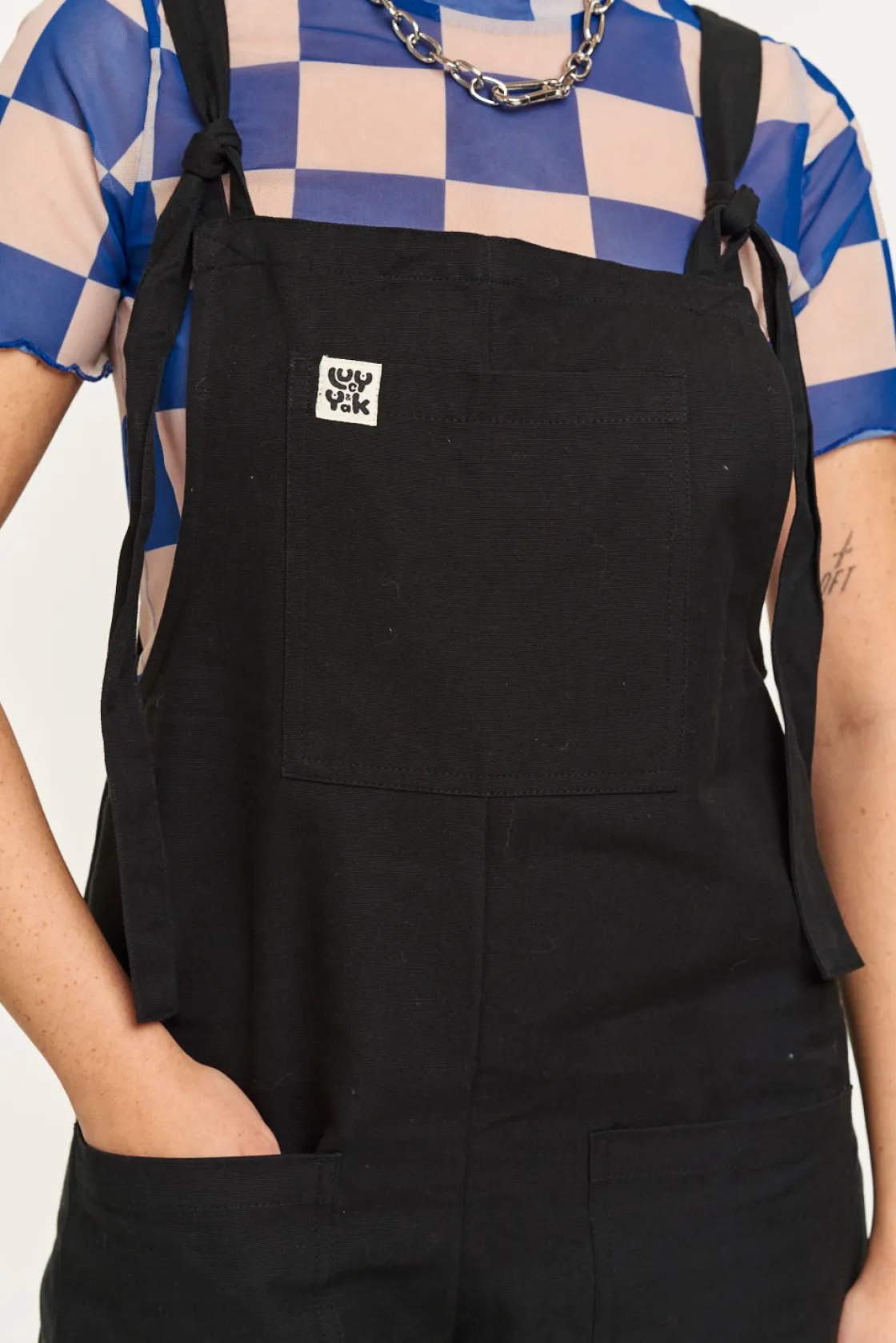 Lucy & Yak Original - Cotton Dungarees in Black Sale