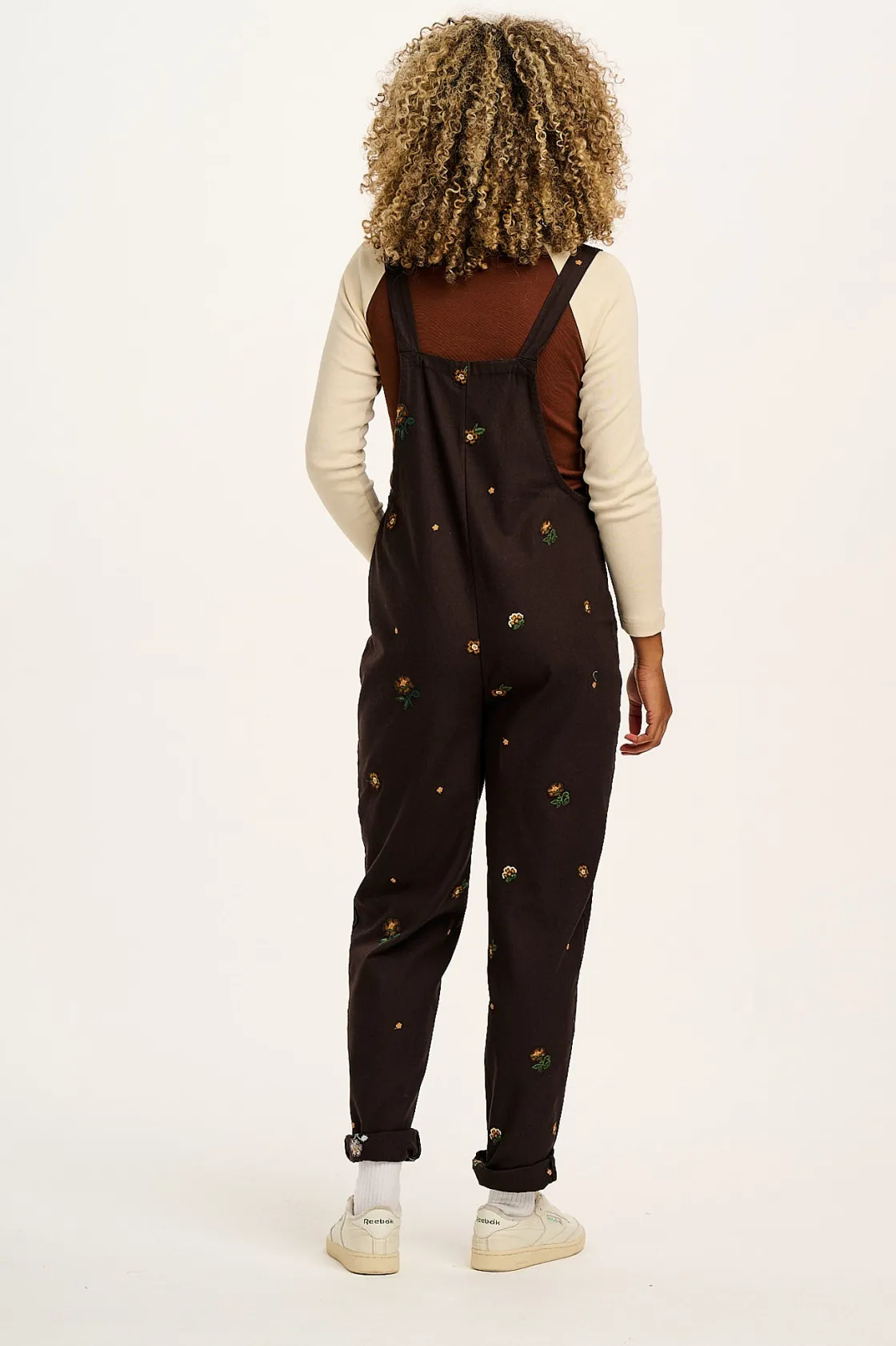 Lucy & Yak Original - Cotton Dungarees in Brown with Clara Embroidery Hot