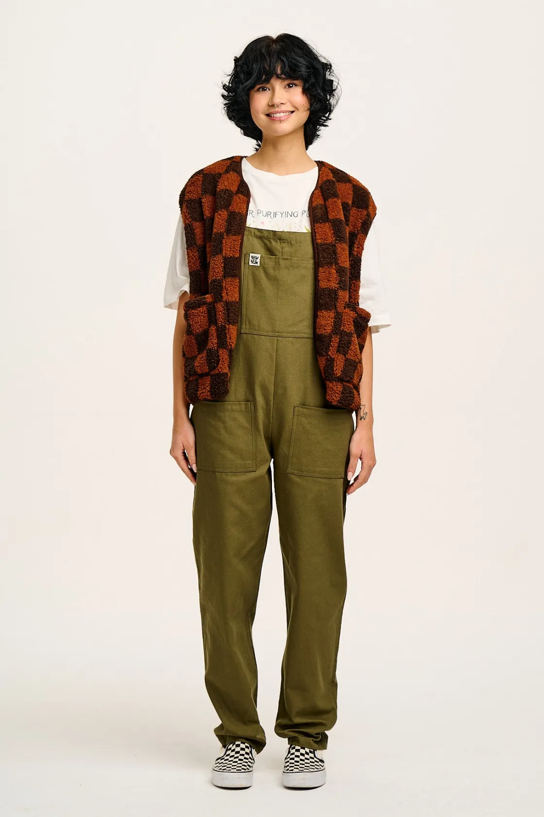 Lucy & Yak Original - Cotton Dungarees in Dark Olive Sale