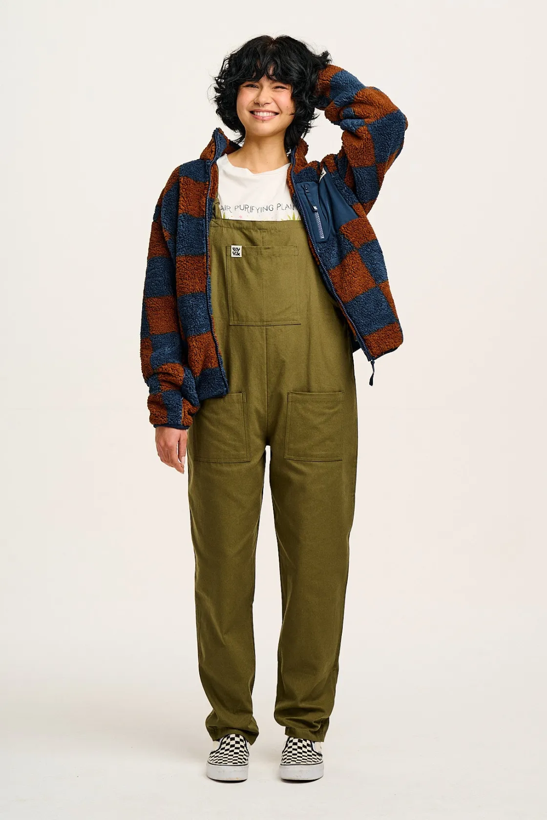 Lucy & Yak Original - Cotton Dungarees in Dark Olive Sale