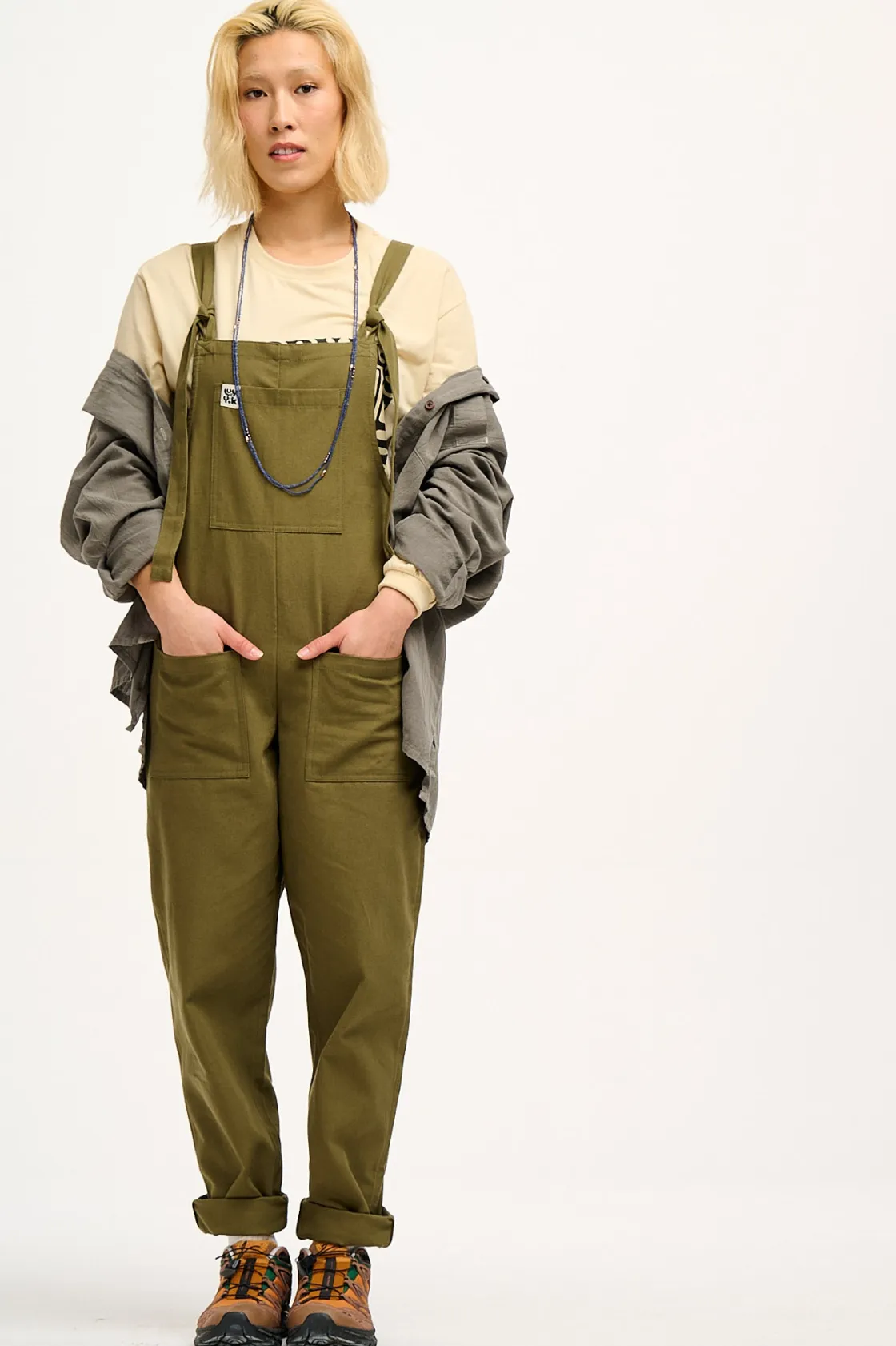 Lucy & Yak Original - Cotton Dungarees in Dark Olive Sale