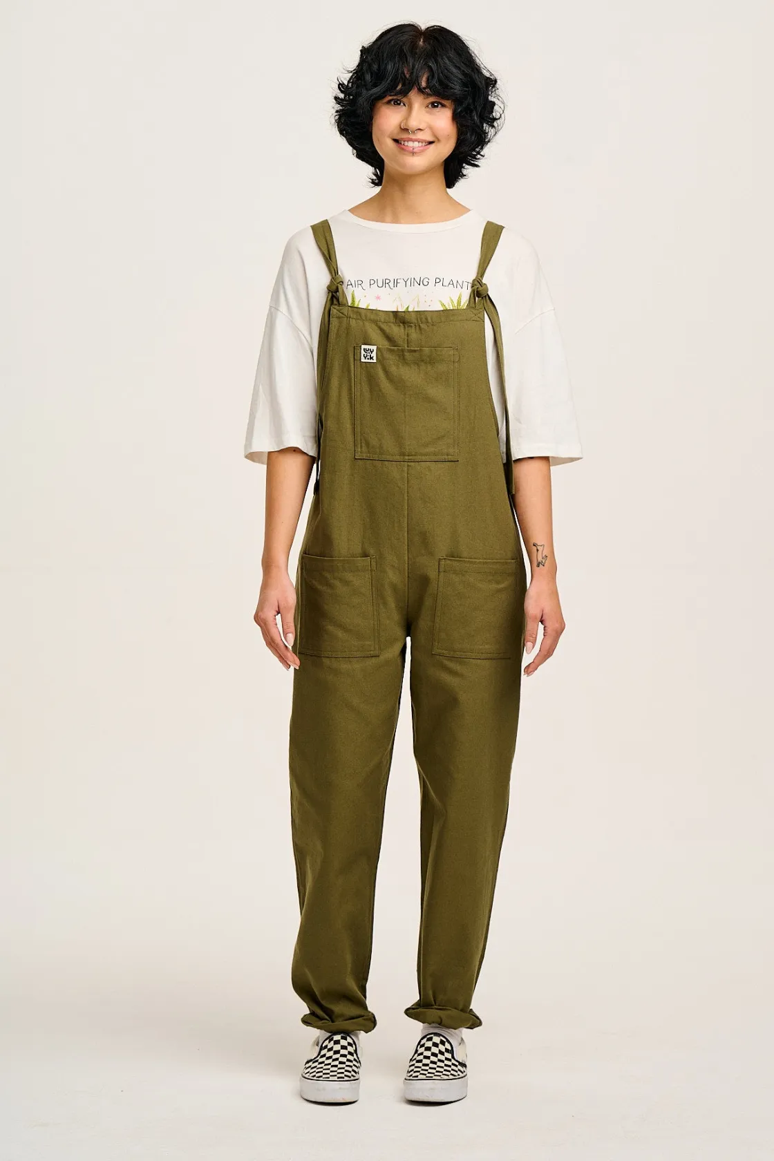 Lucy & Yak Original - Cotton Dungarees in Dark Olive Sale