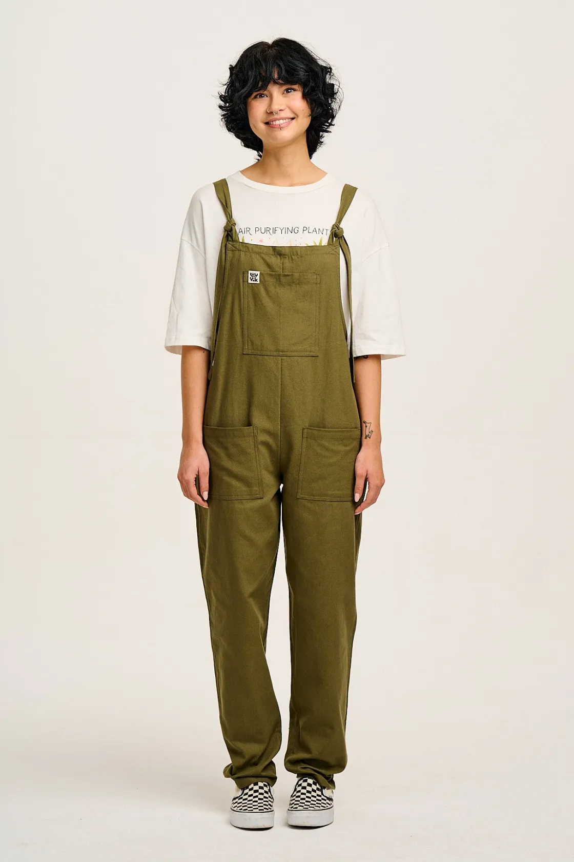 Lucy & Yak Original - Cotton Dungarees in Dark Olive Sale