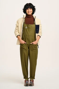 Lucy & Yak Original - Cotton Dungarees in Dark Olive Sale