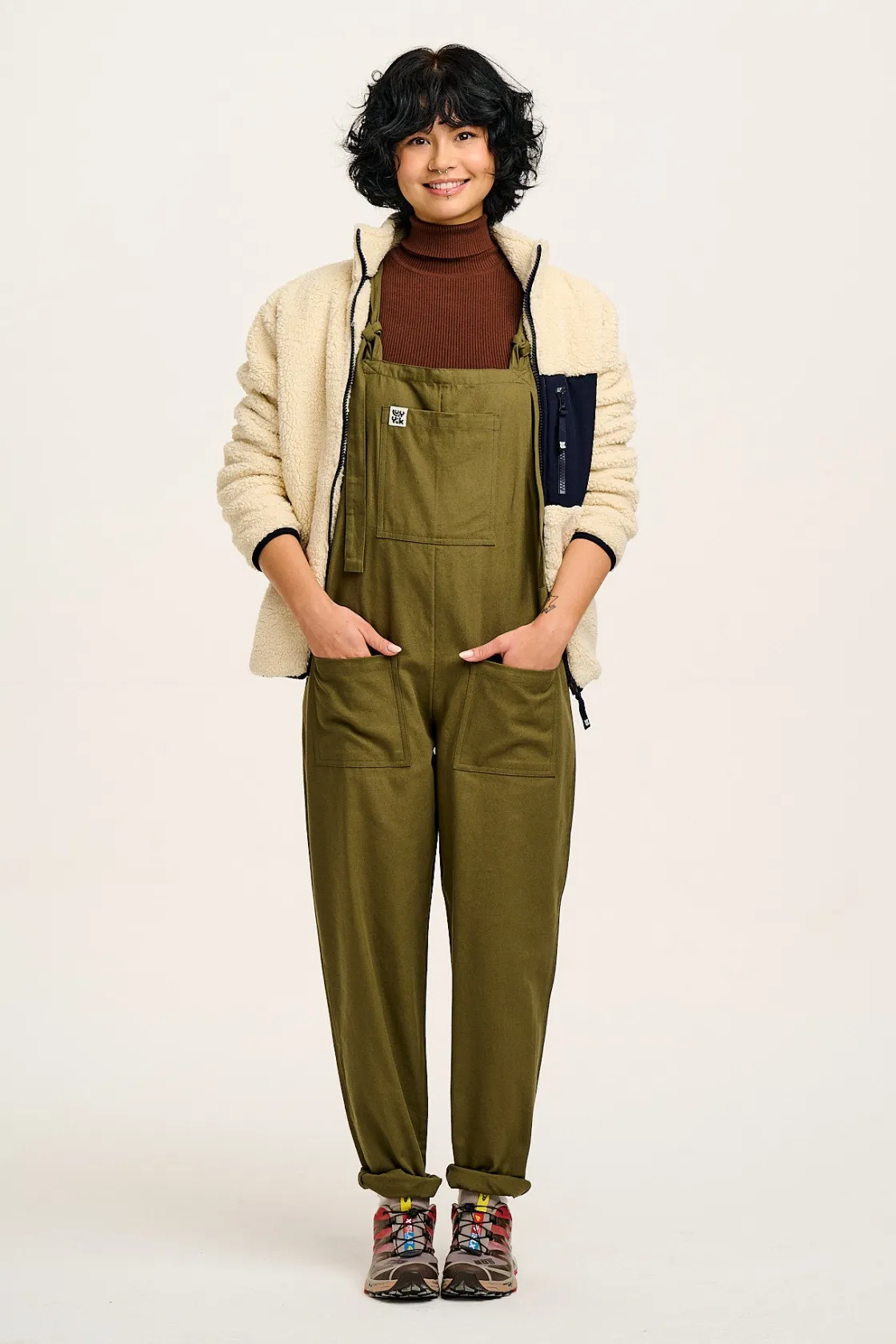 Lucy & Yak Original - Cotton Dungarees in Dark Olive Sale