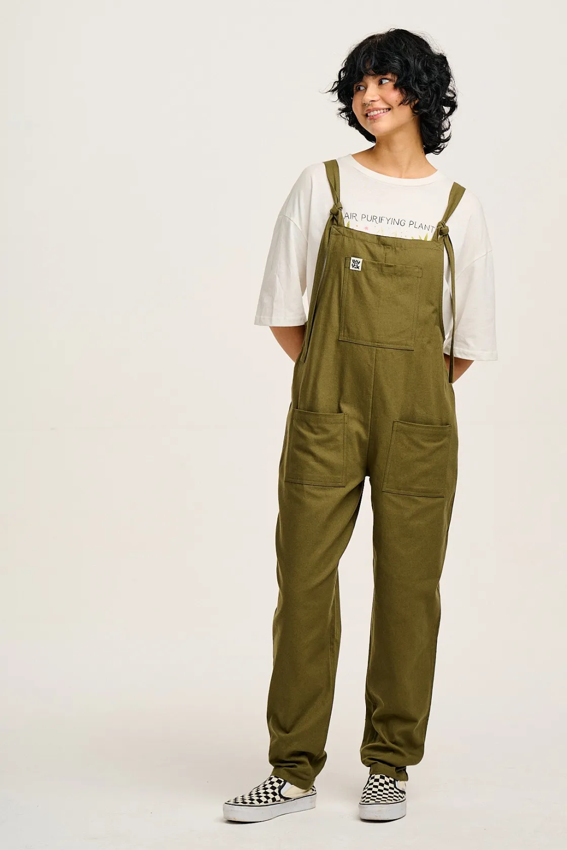 Lucy & Yak Original - Cotton Dungarees in Dark Olive Sale