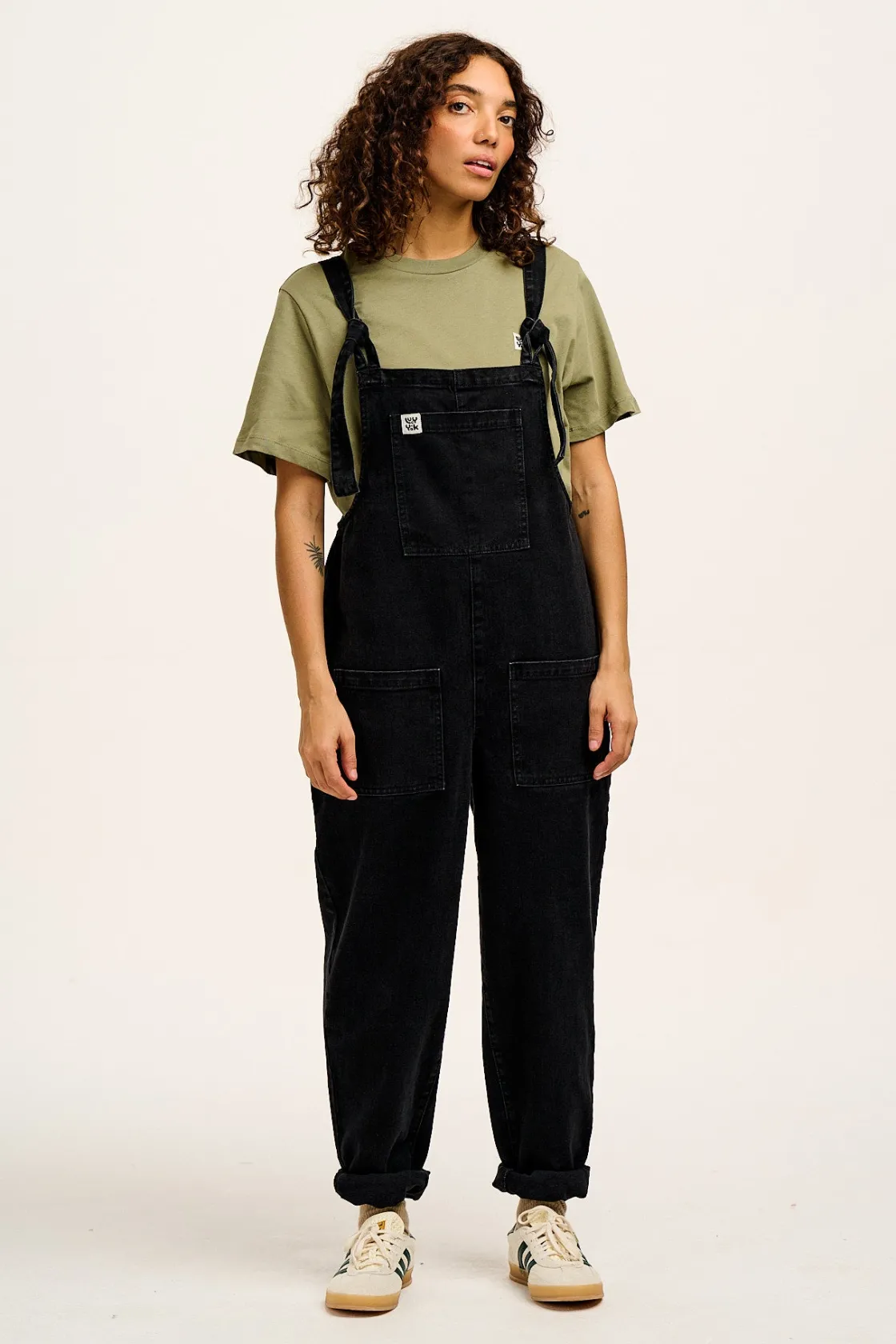 Lucy & Yak Original - Denim Dungarees in Washed Black Clearance