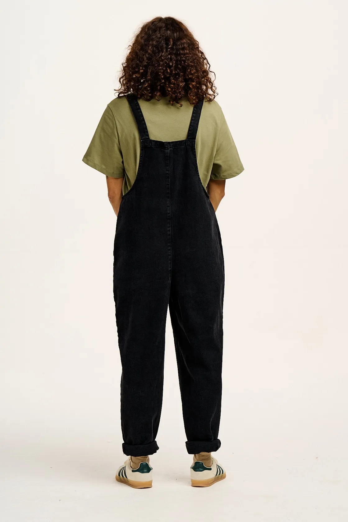 Lucy & Yak Original - Denim Dungarees in Washed Black Clearance