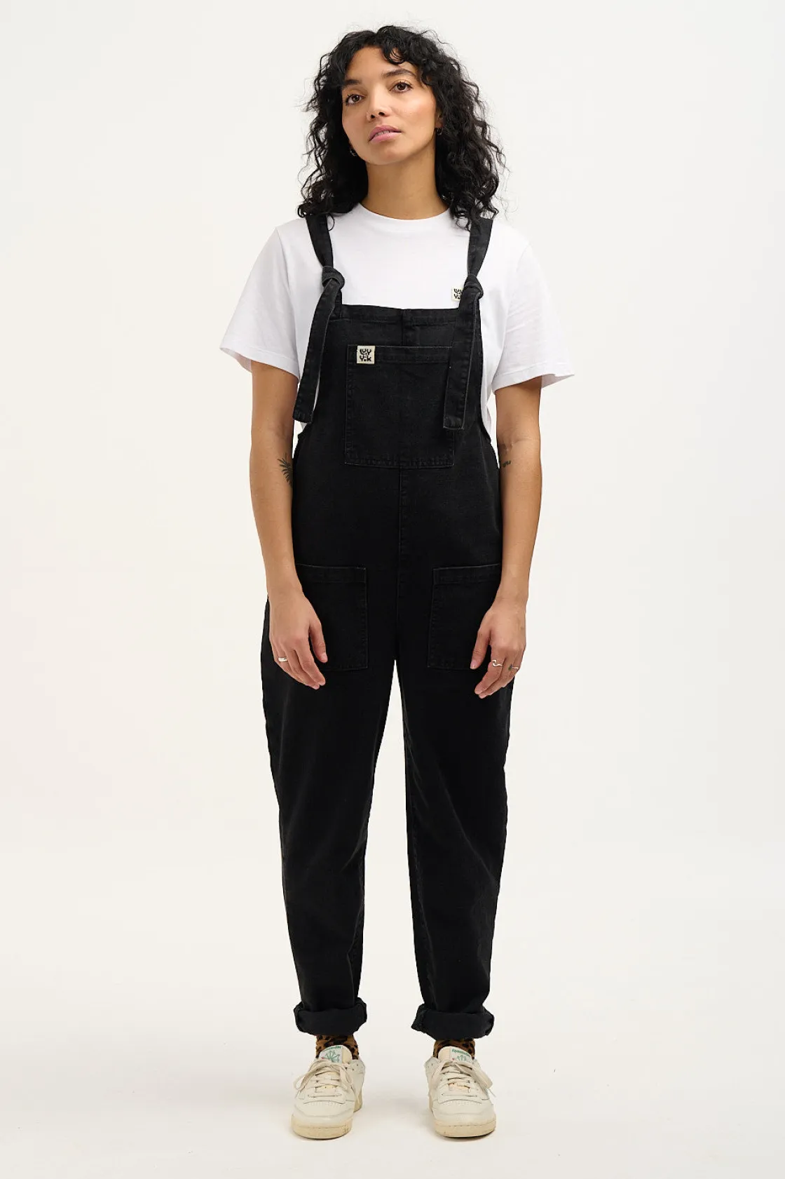 Lucy & Yak Original - Denim Dungarees in Washed Black Clearance