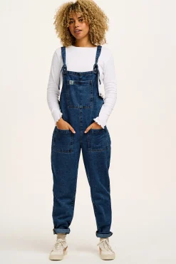 Lucy & Yak Original - Denim Dungarees in Mid Wash Blue Sale