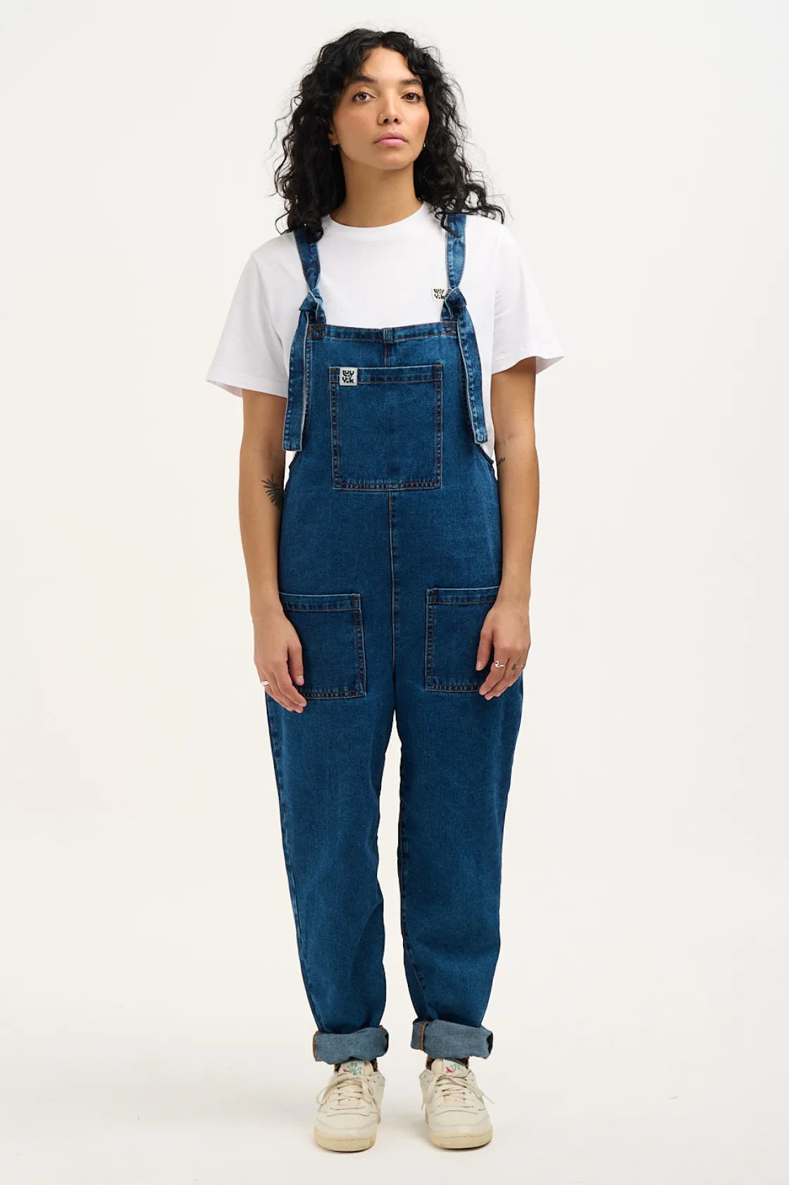 Lucy & Yak Original - Denim Dungarees in Mid Wash Blue Sale