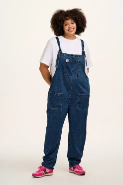 Lucy & Yak Original - Denim Dungarees in Mid Wash Blue Sale