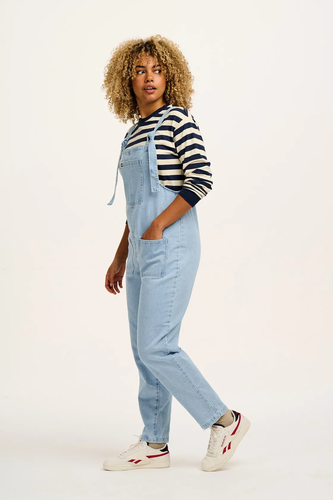 Lucy & Yak Original - Denim Dungarees in Light Wash Blue Sale