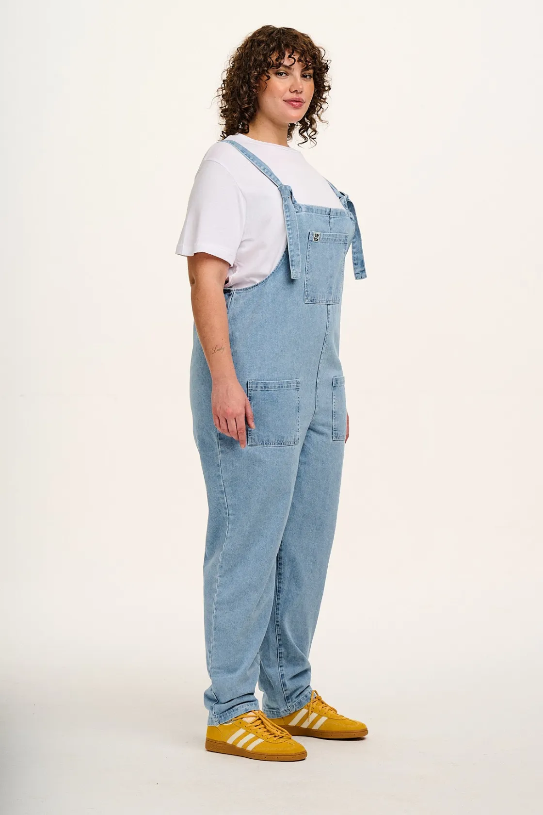 Lucy & Yak Original - Denim Dungarees in Light Wash Blue Sale