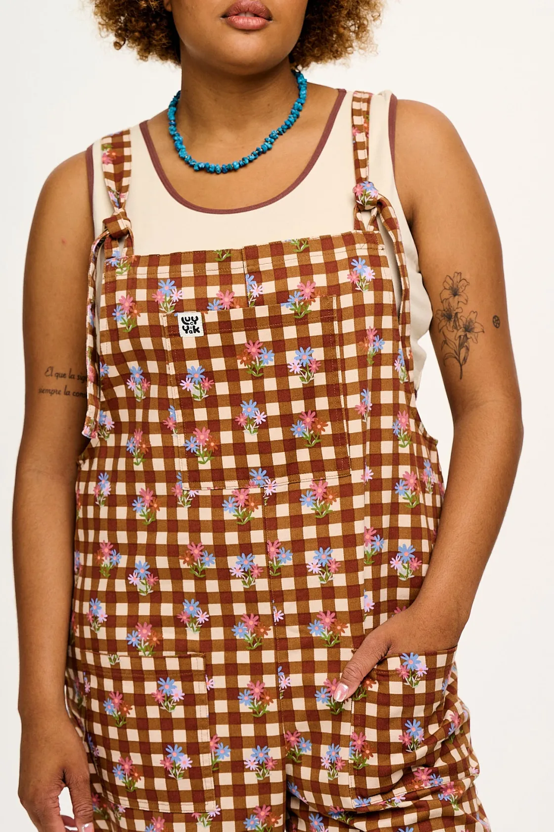 Lucy & Yak Original - Twill Dungaree in Meryl Check Print Best