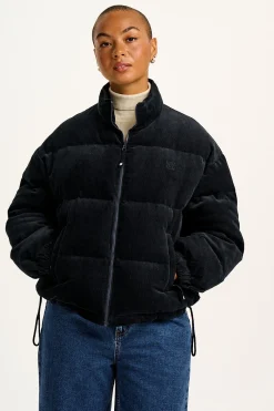 Lucy & Yak Paloma - Corduroy Puffer Jacket in Black New