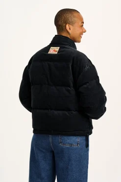 Lucy & Yak Paloma - Corduroy Puffer Jacket in Black New