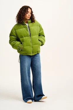 Lucy & Yak Paloma - Corduroy Puffer Jacket in Leaf Green Fashion