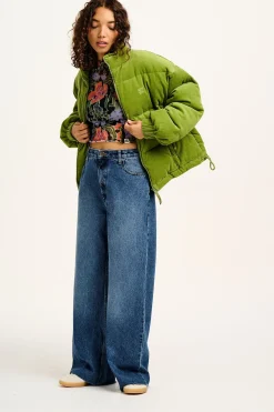 Lucy & Yak Paloma - Corduroy Puffer Jacket in Leaf Green Fashion