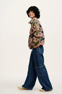 Lucy & Yak Paloma - Corduroy Puffer Jacket in Portobella Mushroom Print Clearance