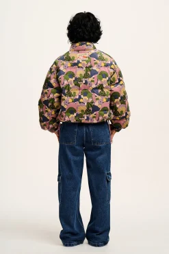 Lucy & Yak Paloma - Corduroy Puffer Jacket in Portobella Mushroom Print Clearance