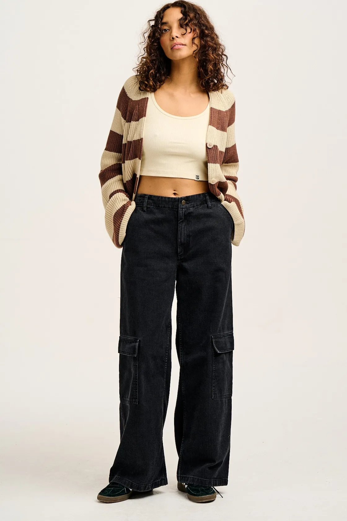 Lucy & Yak Phoenix - Cargo Trousers in Black Denim Clearance