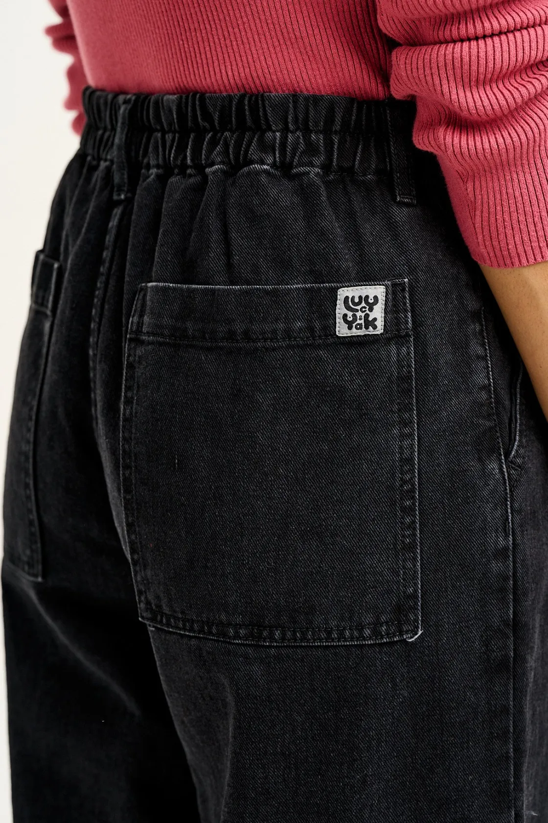 Lucy & Yak Phoenix - Cargo Trousers in Black Denim Clearance