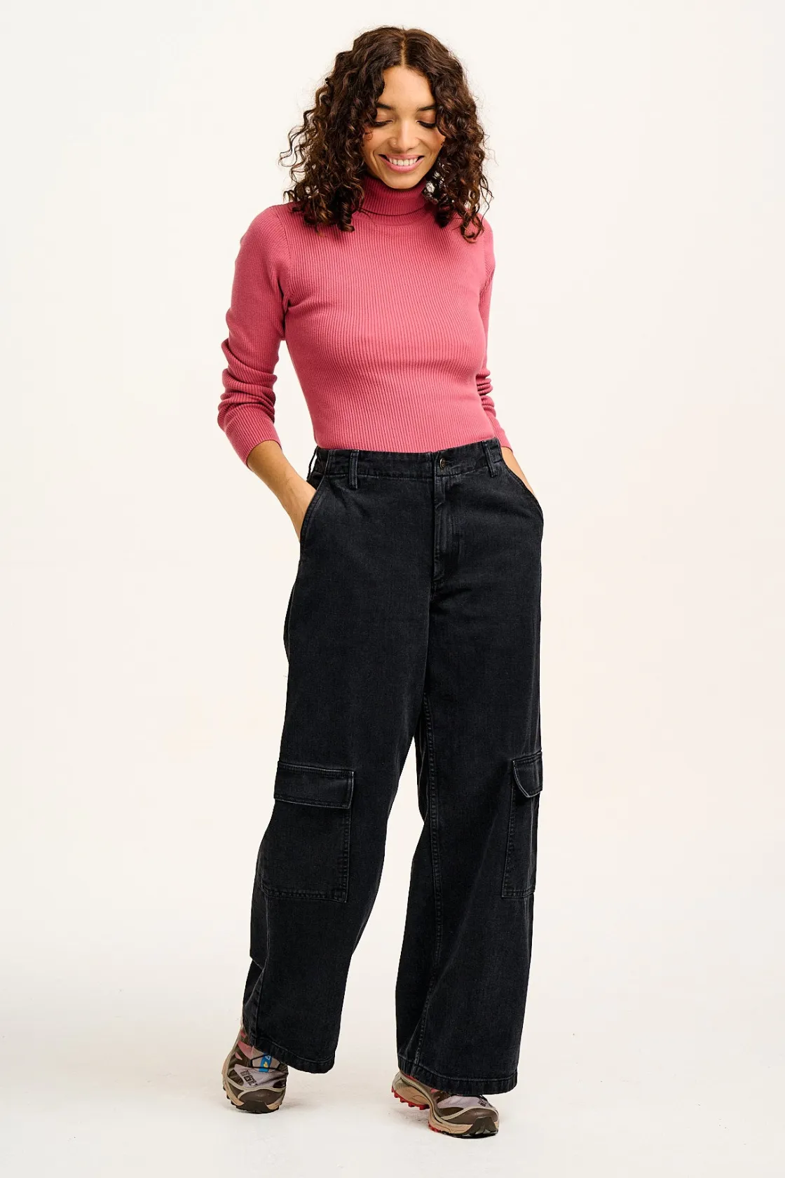 Lucy & Yak Phoenix - Cargo Trousers in Black Denim Clearance