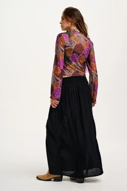 Lucy & Yak Poppy - Elasticated Waist Skirt in Black New