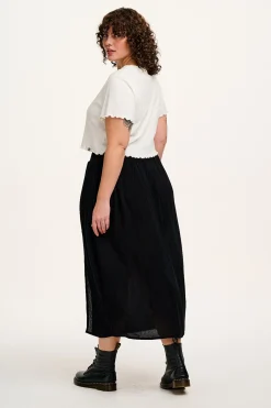Lucy & Yak Poppy - Elasticated Waist Skirt in Black New
