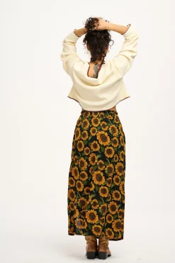 Lucy & Yak Poppy - Elasticated Waist Skirt in Sunflowers Print Best