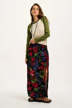 Lucy & Yak Poppy - Elasticated Waist Skirt in Maria Print Discount