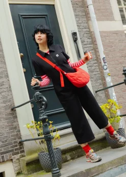 Lucy & Yak Ragan - Cotton Jumpsuit in Black Sale