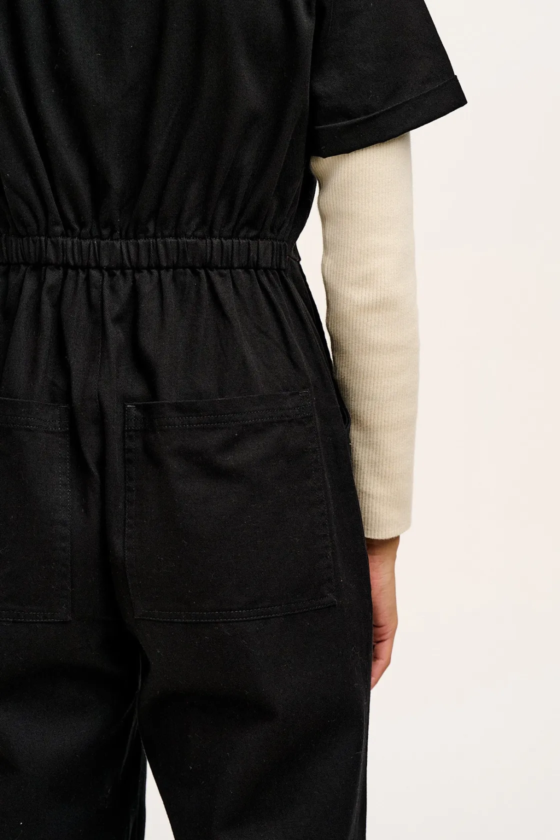 Lucy & Yak Ragan - Cotton Jumpsuit in Black Sale