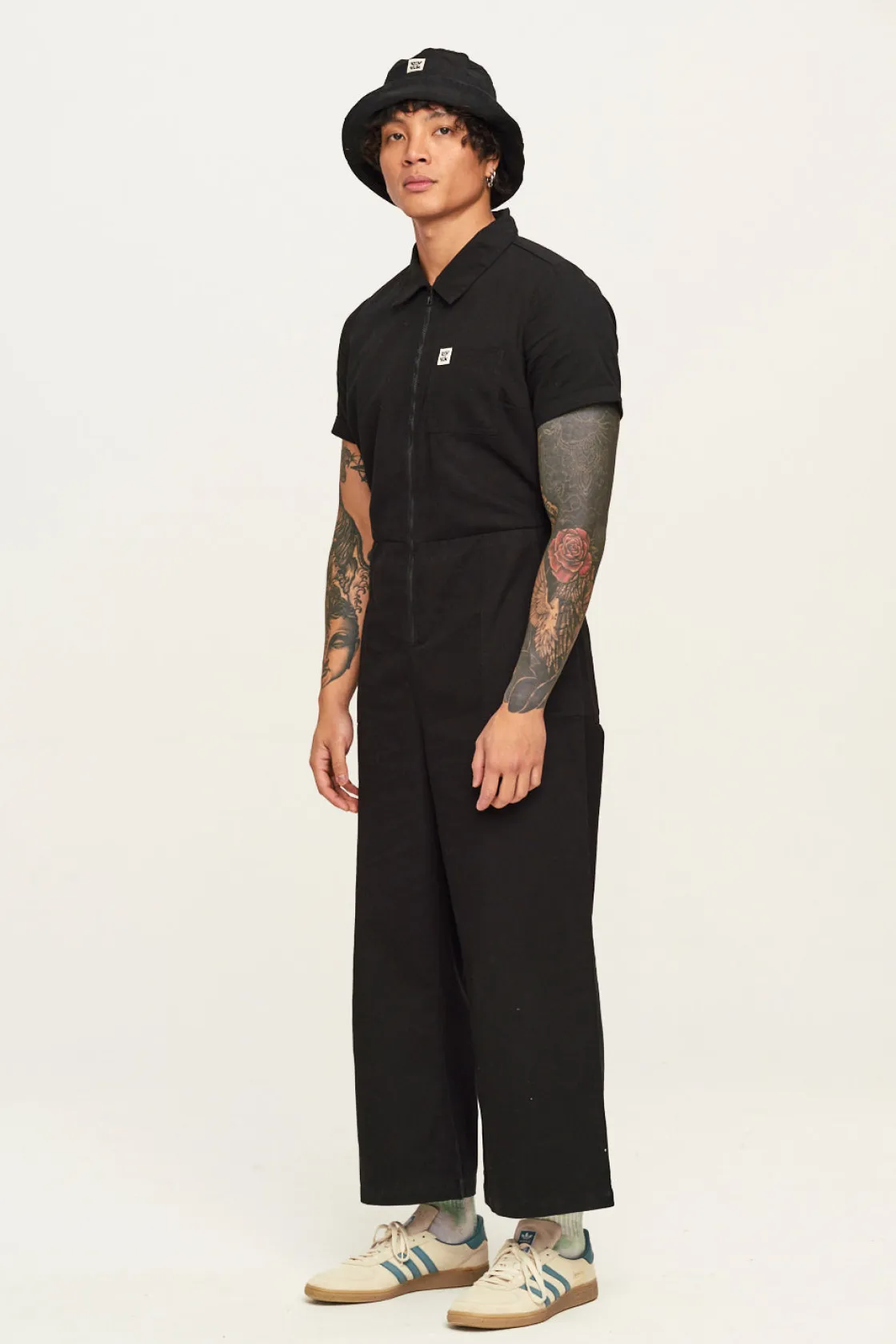 Lucy & Yak Ragan - Cotton Jumpsuit in Black Sale