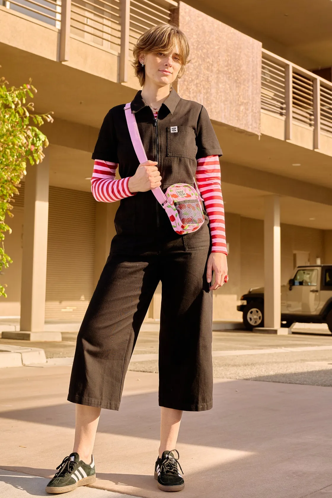 Lucy & Yak Ragan - Cotton Jumpsuit in Black Sale