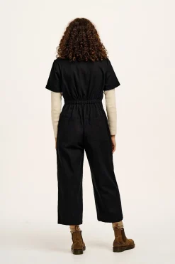 Lucy & Yak Ragan - Cotton Jumpsuit in Black Sale