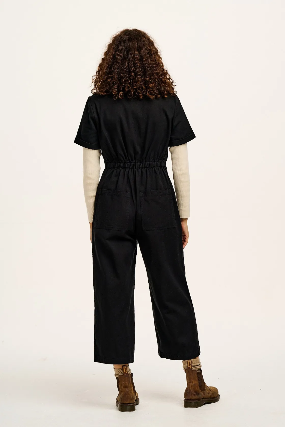 Lucy & Yak Ragan - Cotton Jumpsuit in Black Sale