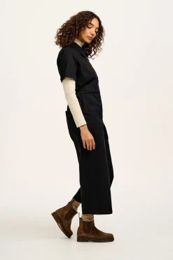 Lucy & Yak Ragan - Cotton Jumpsuit in Black Sale