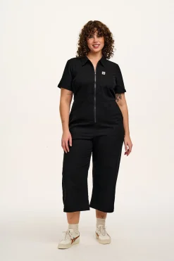 Lucy & Yak Ragan - Cotton Jumpsuit in Black Sale