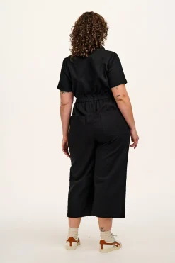 Lucy & Yak Ragan - Cotton Jumpsuit in Black Sale